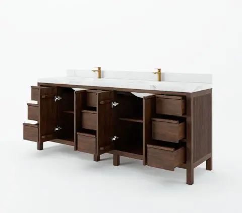 Elizabeth Teak Tea No Hardware Vanity
