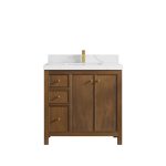Chicago Teak 36 in. W x 22 in. D Center Sink Bathroom Vanity CHI_TK_DNT_CA_LZ_36CRFAUCET-150x150