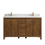 Chicago Teak 36 in. W x 22 in. D Center Sink Bathroom Vanity CHI_TK_DNT_CA_LZ_60DFAUCET-150x150