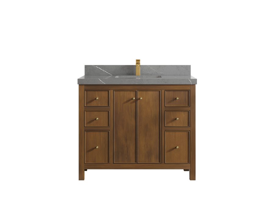Bathroom Vanities - Single Sink - Bathroom Vanity size 40 - 49 IN - 40–49 in. Teak Wood Bathroom Vanity CHI_TK_DNT_PT_GR_42FAUCET-900x675
