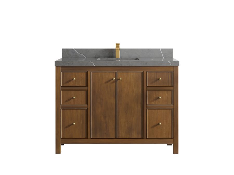 Bathroom Vanities - Single Sink - Bathroom Vanity size 40 - 49 IN - 40–49 in. Teak Wood Bathroom Vanity CHI_TK_DNT_PT_GR_48SFAUCET-900x675