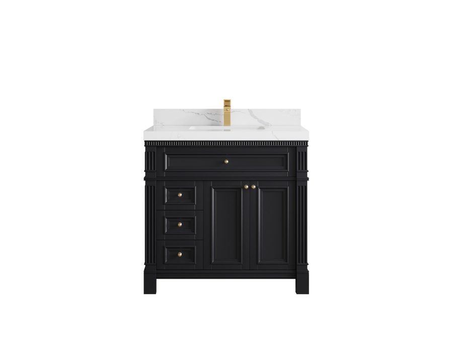 Malibu Teak Wood 84 in. W x 22 in. D Double Sink Bathroom Vanity PRS_BLK_CA_LZ_36CRFAUCET-900x675