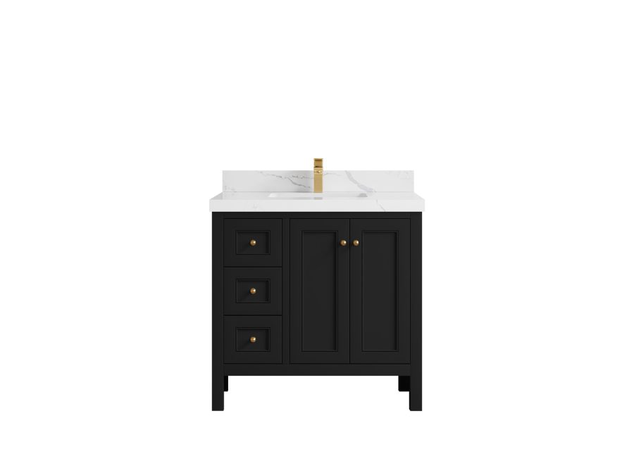 Malibu Mango Wood 30 in. W x 22 in. D Single Sink Bathroom Vanity NAS_BLK_CA_LZ_36CRFAUCET-900x675