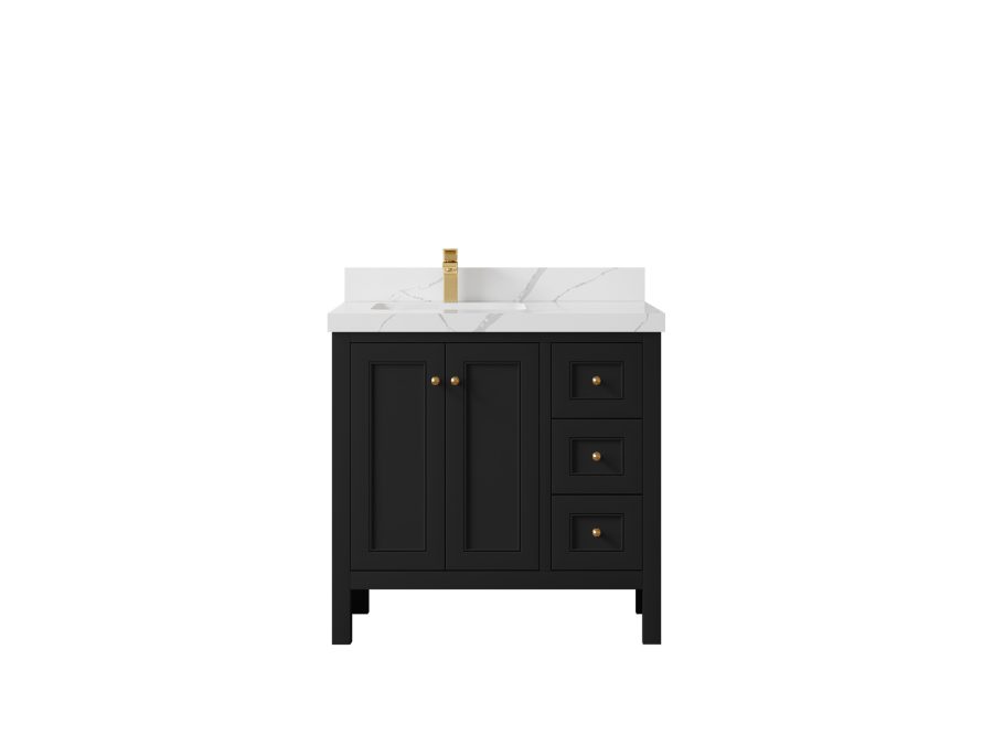 Malibu Teak Wood 84 in. W x 22 in. D Double Sink Bathroom Vanity NAS_BLK_CA_LZ_36LFAUCET-900x675