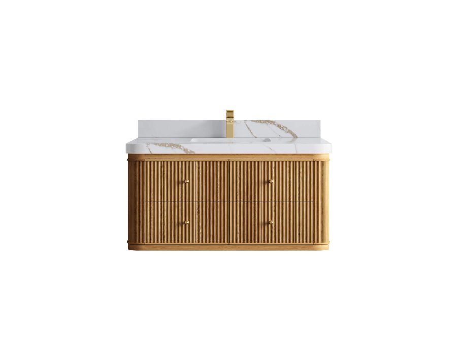 Madison Teak Wood 48 in. W x 22 in. D Single Sink Bathroom Vanity HMP_TK_FL_DNT_CA_GL_42FAUCET-900x675