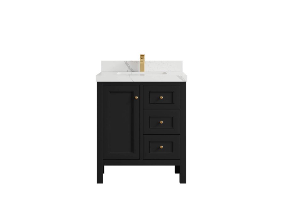 Parker Mango Wood 24 in. W x 22 in. D Single Sink Bathroom Vanity NAS_BLK_CA_LZ_30FAUCET-900x675